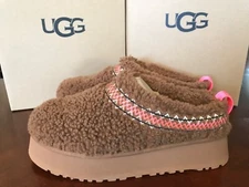 UGG Women Tazz Heritage Braid Slip-On Platform Mule Slipper NWB Size 7 Hardwood 