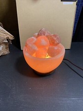 HIMALAYAN SALT LAMP Natural Gift Light Crystal Pure Rock Fire Bowl Purifies Air
