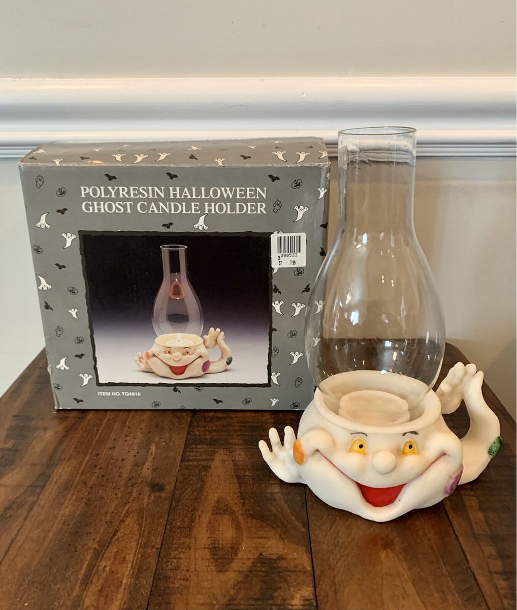 Cracker Barrel Polyresin Halloween Ghost Candle Holder With Box | eBay