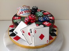 Edible CASINO LAS VEGAS CARDS Cake Decoration Cake Topper