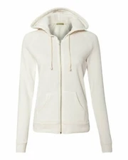 Alternative Earth 9573 Adrian Organic Women's Eco Ivory Fleece Zip Hoodie S-XL