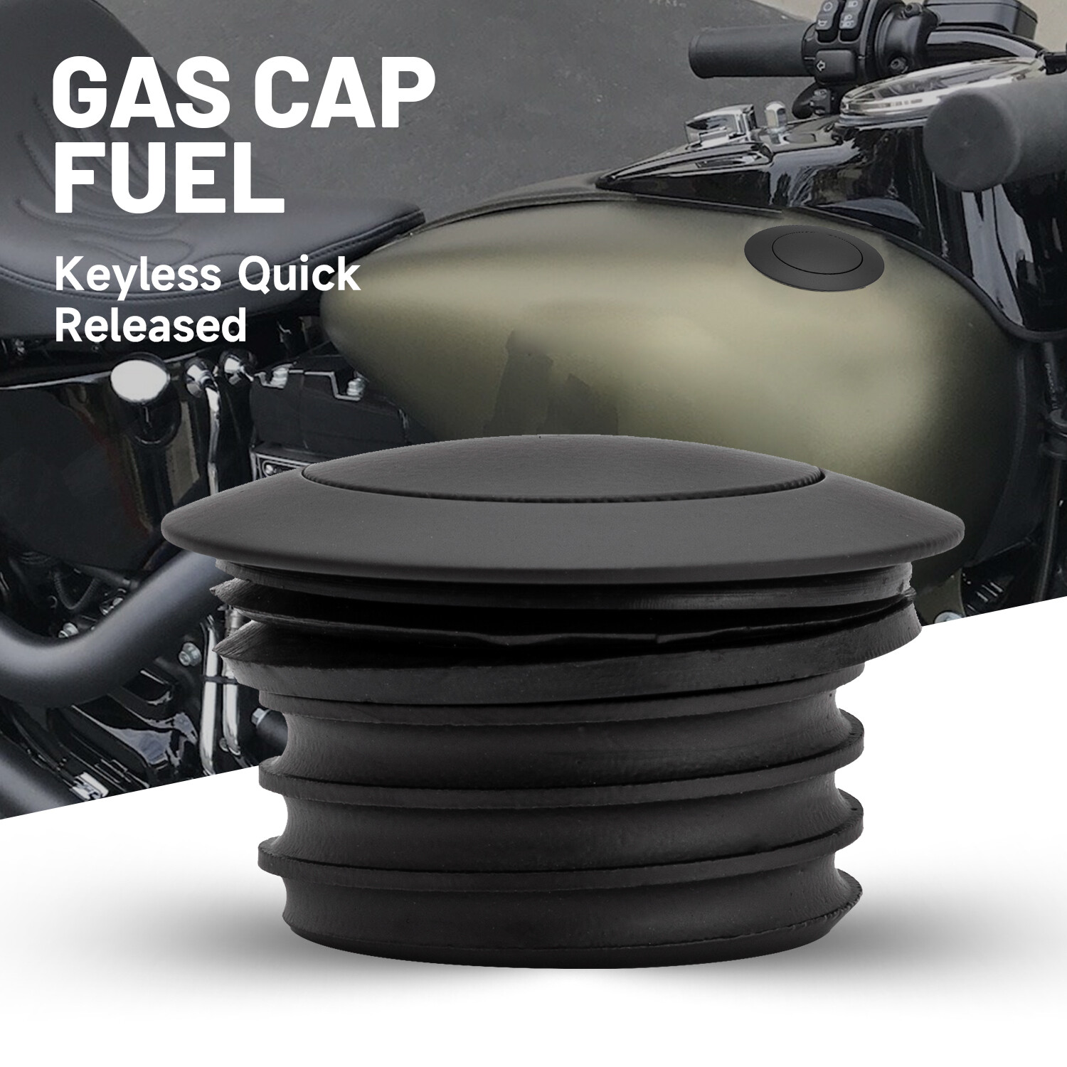 Matte Black Flush Mount Pop-Up Vented Fuel Tank Gas Cap For Harley