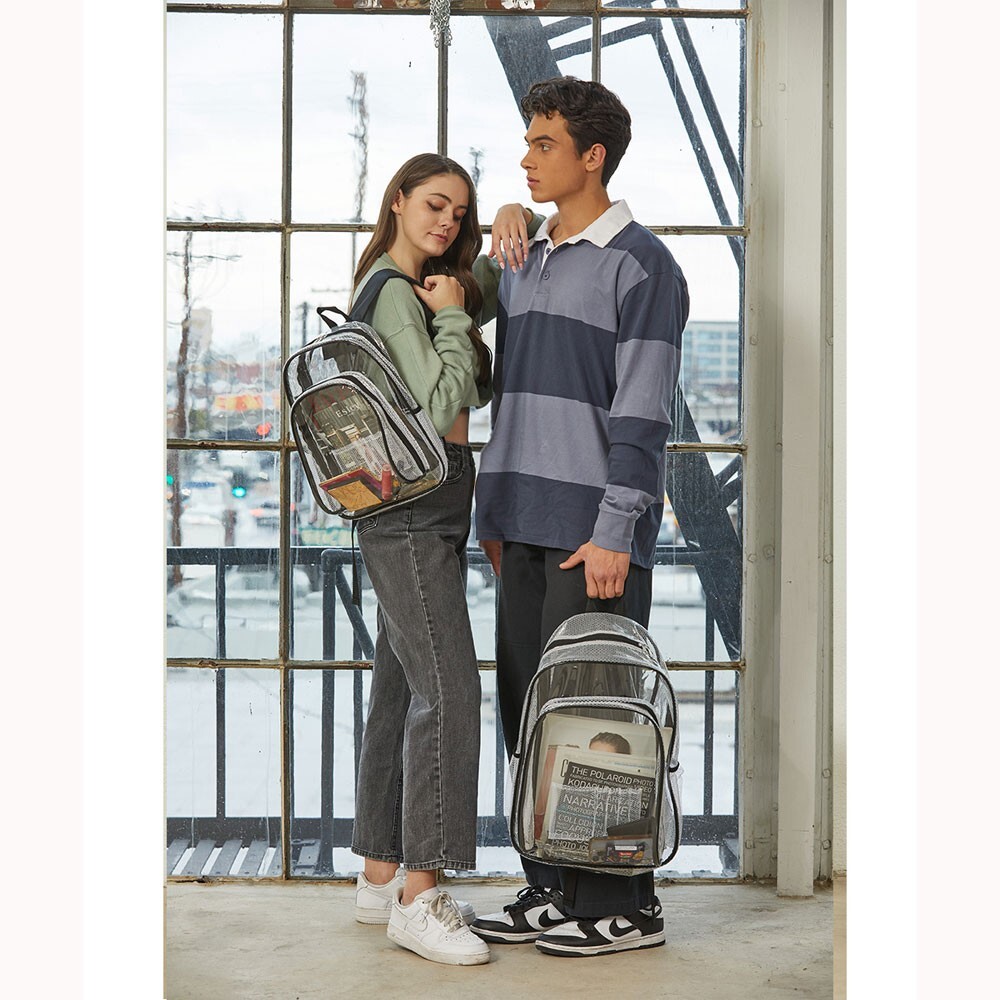 EVEREST Clear Backpack Transparent See Thru School Security Heavy