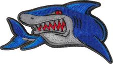 Iron on Shark Patch - 4x2.75 inch - P7032