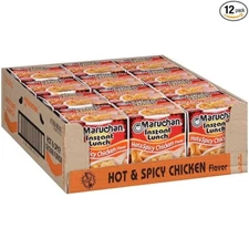 Maruchan Hot & Spicy Chicken Ramen Noodle Soup, 2.25 oz, 12 Pack