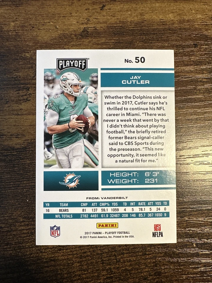 2017 playoff jay cutler #50 31/299 - Image 2 of 2