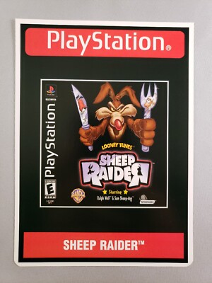 Sheep Raider - Toys R Us Retail DISPLAY CARD - Looney Tunes PS1 VidPro RARE 2001