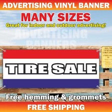 Tire Sale Advertising Banner Vinyl Mesh Sign Discount Retail Dealer Wheel Shop