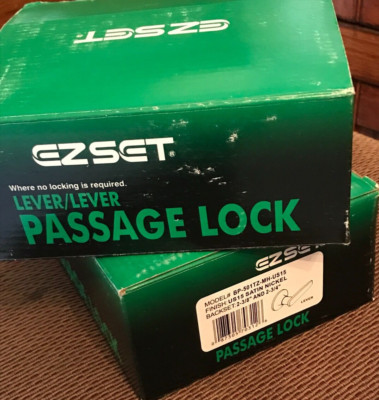 EZ SET BP-501TZ-RY US15 Satin Nickel PASSAGE LOCK  #0371 | Lever Lock USA