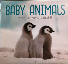 2023 Baby Animals 16 Month Wall Calendar 11" X 20"