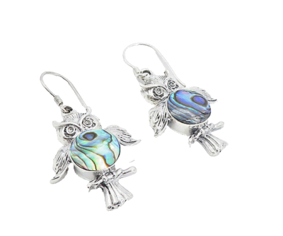 Orecchini Pendenti Vintage In Argento 925 Con Abalone - Goccia Boho, Regalo Per Donne E Ragazze, Ipoallergenici