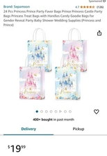 24 Pcs Princess Prince Party Favor Bags Prince Princess Castle Party