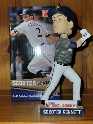 2014 MILWAUKEE BREWERS SCOOTER GENNETT SGA BOBBLEHEAD CAMO ~ NIB