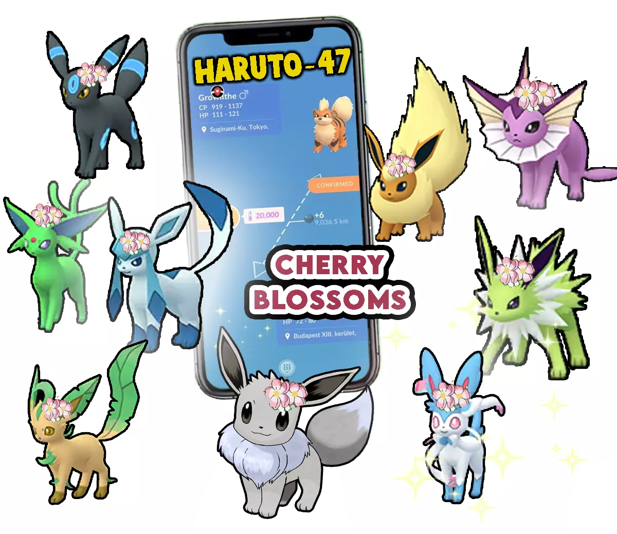 Pokemon Shiny Eevee Cherry Blossom Trade Registered or Ultrafriends