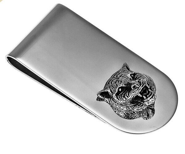 Authentic GUCCI Money Clip Silver SV925 Tiger Bill Crip Cat Authentic GUCCI Money Clip Silver SV925 Tiger Bill Crip Cat