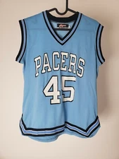 VTG Ripon Indiana Pacers #45 NBA athletic jacket uniform Authentic Jersey Sz L 