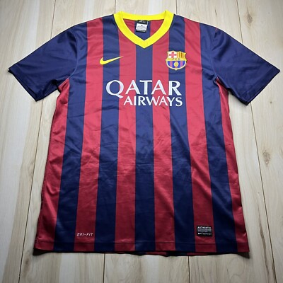 Nike  Dri Fit  Messi Jersey Qatar Airways FCB Beko LFP Unicef Mens Size Medium