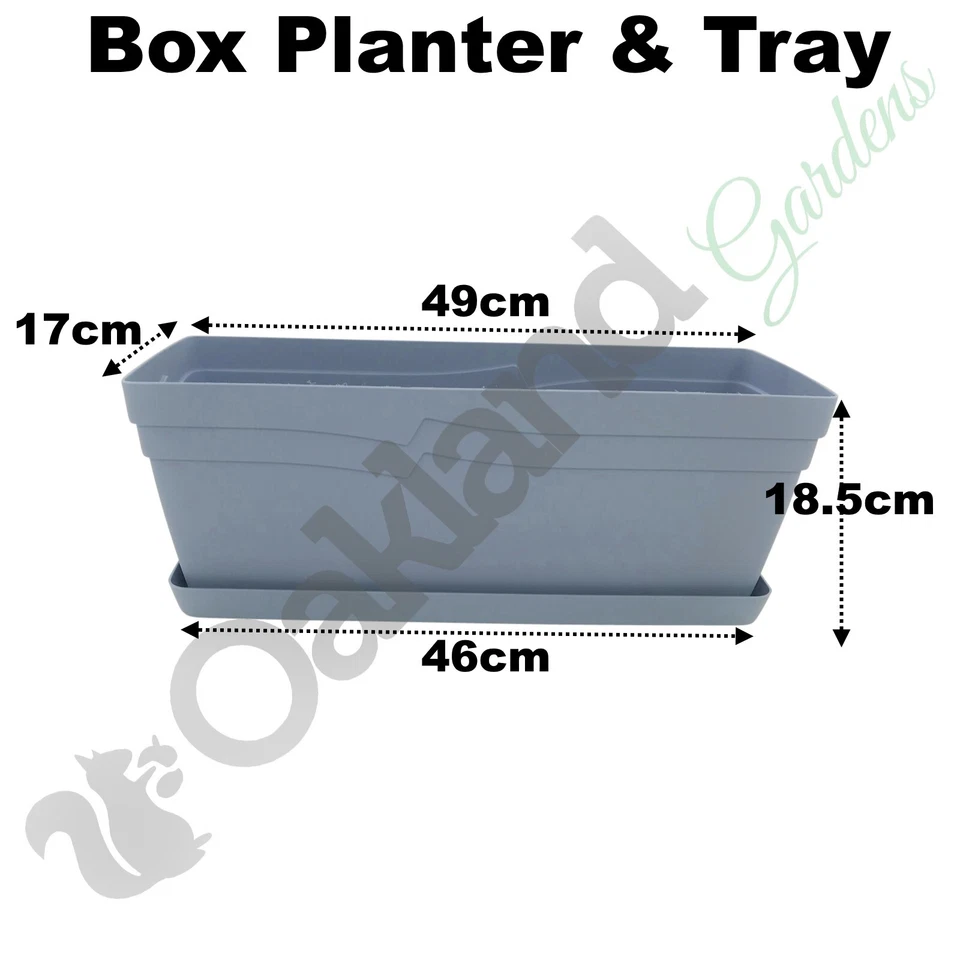 Box Planter Window Garden Trough Seed Herb Tray Plant Pot Pastel Coloured - Image 3 of 4
