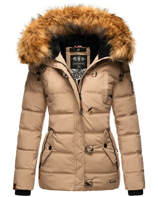 Navahoo Damen Winter Jacke Steppjacke Kurz Parka Jacke Kapuze