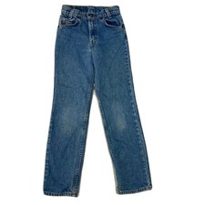Vintage Levi's 405 Orange Tab Boys Stone Wash Blue Jeans 14 Slim 24x26 USA Made