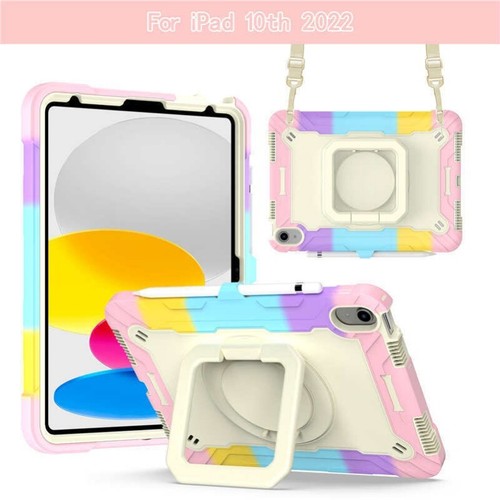 For iPad(A16) 11th Gen 2025 Kids Shockproof Rotate Stand Case Cover With Strap - Picture 29 of 94