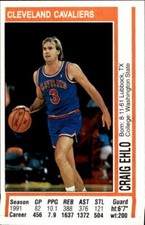 1991-92 Panini Basketball Figure #122 Clevelan Cavaliers Craig Ehlo
