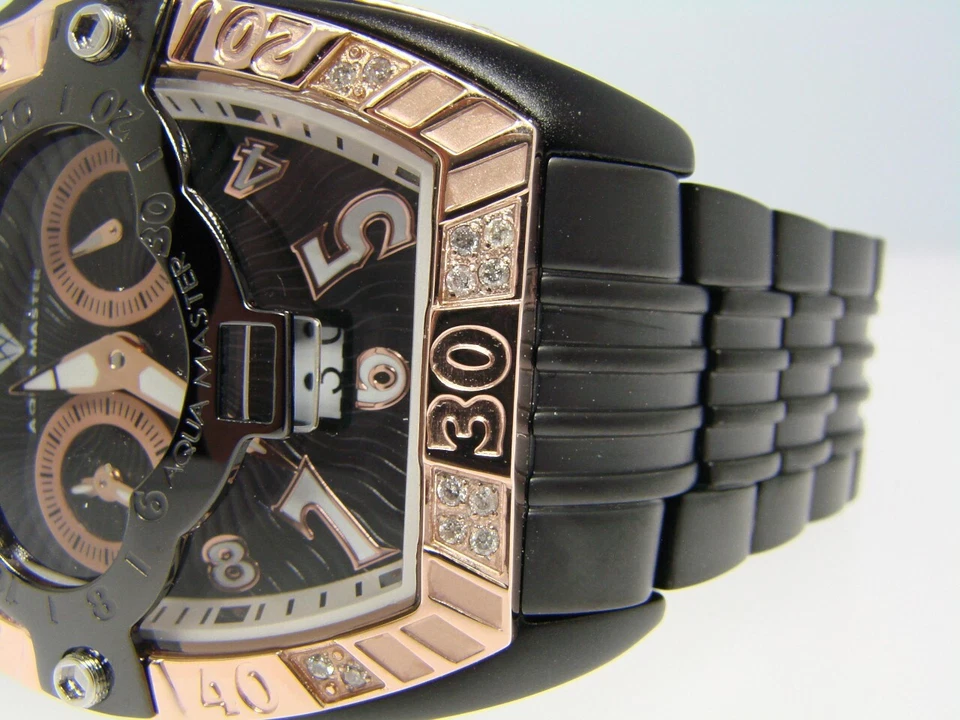 Mens Aqua Master Rose Finish 0.50CT Genuine Diamond 45mm Signature Watch - Image 4 of 4