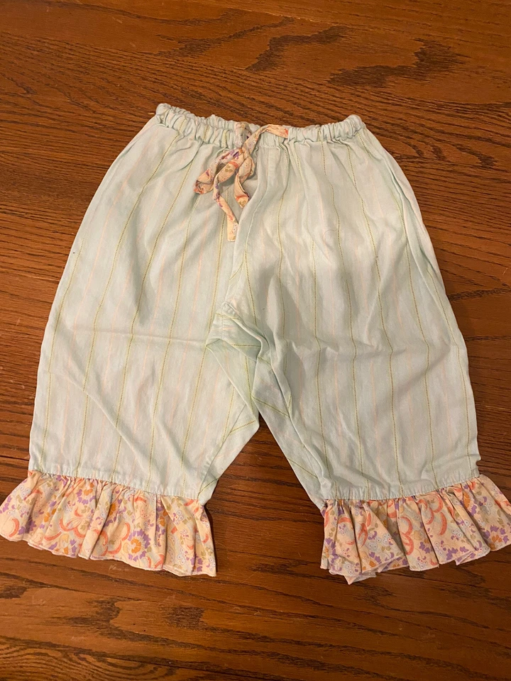 Boutique Empress Arts Top & Ruffle Shorts Capris Girls Set Cotton Floral 4-5 - Image 2 of 4