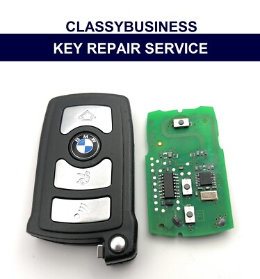 BMW 6 7 Series E55 E65 E66 E68 4 Button  Key Fob Repair Fit New Case Battery