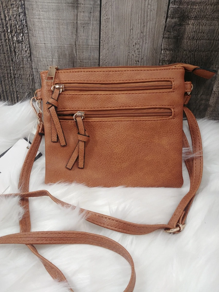 Poppi Vegan Leather Crossbody Bag Whiskey Brown NWT eBay