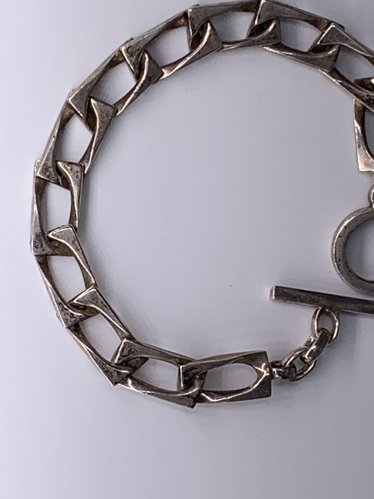 Gucci Rectangular Sterling Silver Link Bracelet 8… - image 3