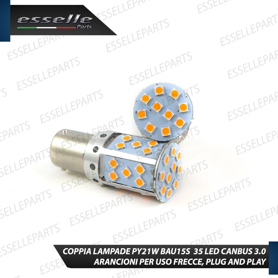 COPPIA LED PY21W CANBUS VW MULTIVAN MK5 V CON FARI ALOGENI FRECCE ANTERIORI - Immagine 2 di 4