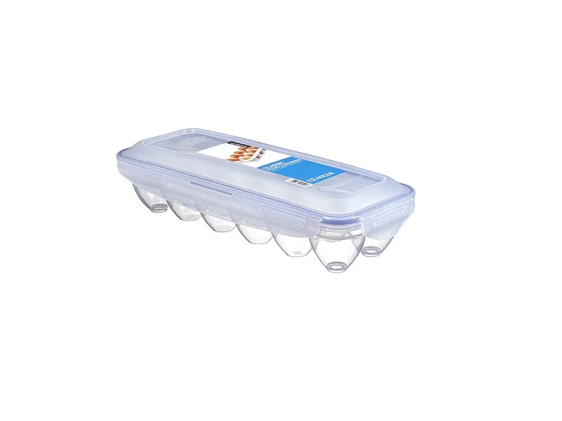 12 Count Clear Food Storage Container Airtight Egg Organizer Stackable BPA Free