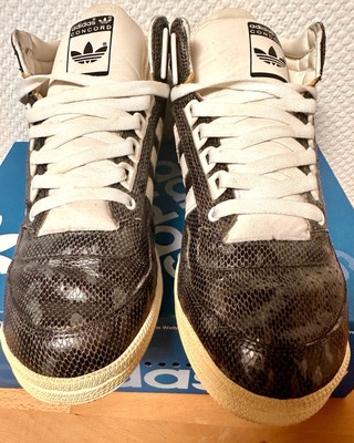 Vintage ADIDAS CONCORD Mid Black Python SNAKE Skin Us 10,5/44,5 Ewing Run Dmc