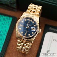 Rolex Day-Date 118238 - 2000, Rolex Serviced 2024 - Factory 36mm Blue Diamond...