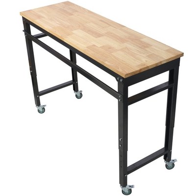 60 Inch Rolling Garage Workbench, Height Adjustable