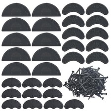 30PCS Heel Plates Black Heel Taps Rubber Tips Sole Heel Repair Pad with Nails...