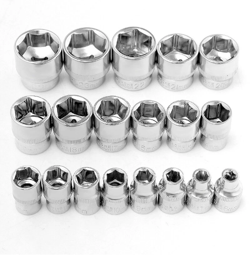 8mm~24mm 3/8" Socket Set Hex Socket Extended Square Drive Ratchet Socket Cr-v - Image 3 of 4