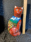 vintage Folk Art, Mexican Cat 13 Inches Red Pottery — photo 1