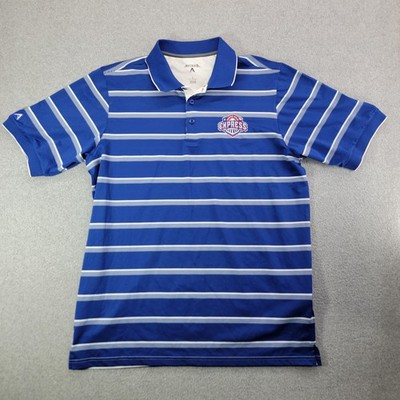 Round Rock Express Shirt Polo Mens L Blue MILB Baseball Antigua Striped Vietnam