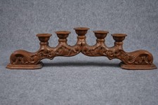 Antiker Kerzenleuchter Holz handgeschnitzt – 5-flammig – Arts & Crafts / Vintage