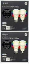 (4 bulbs) GE CYNC Smart LED Light Bulbs, Color Changing, Bluetooth Enabled,