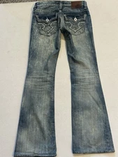 BIG STAR Sweet Ultra Low Rise Bootcut Flare Flap Pocket Jeans Women 26L Y2K