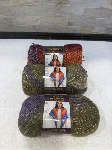 Lion Brand Shawl in a Ball Yarn calming desert #202 Lot (3) Skeins NEW - product listing photo