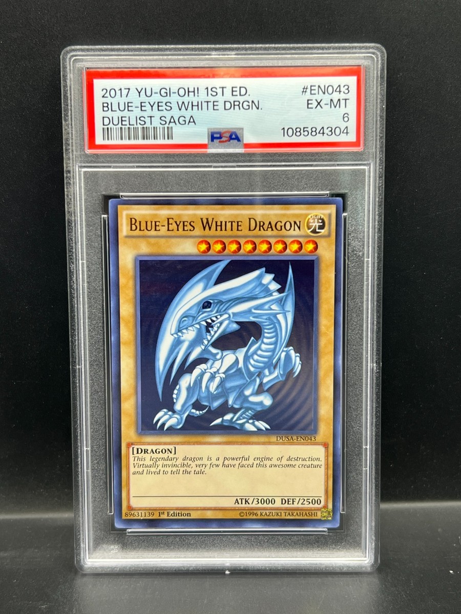 Yugioh PSA 6 EX-MT Blue-Eyes White Dragon DUSA-EN043 Ultra Rare