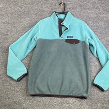 Patagonia Synchilla Snap-T Fleece Pullover Teal Grey Womens Large STY25455 FA16