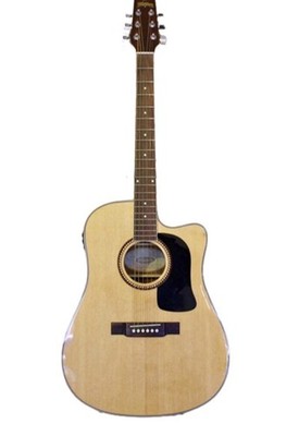 Washburn D-10CEI Dreadnought Cutaway Acoustic-Electric Guitar w/ Case & Cord