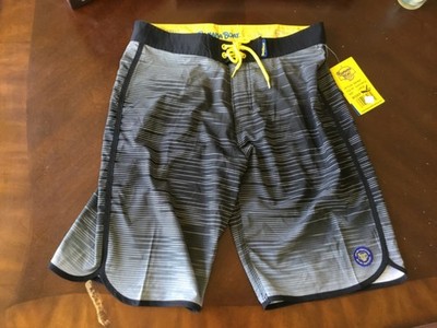 NEW large board shorts banana boat techno stretch fast dry black/charcoal SPF 50