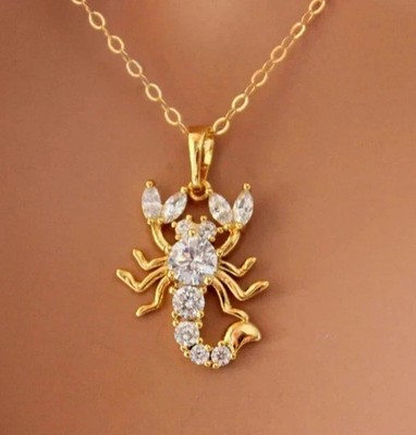 2.5Ct Round Cut Moissanite Scorpio Women's Pendant 14K Yellow Gold Plated