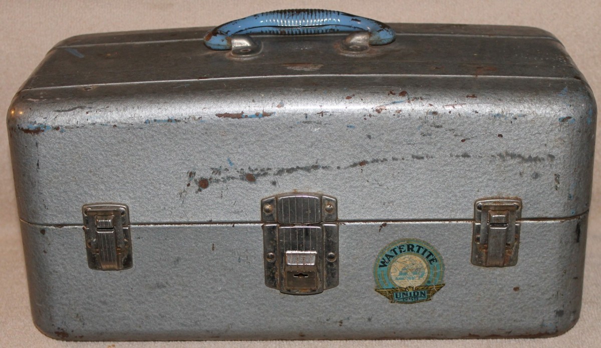 Vintage 1950s Union Steel Chest Watertite Fishing Tackle Box 14 Inches,  3-Tier | eBay